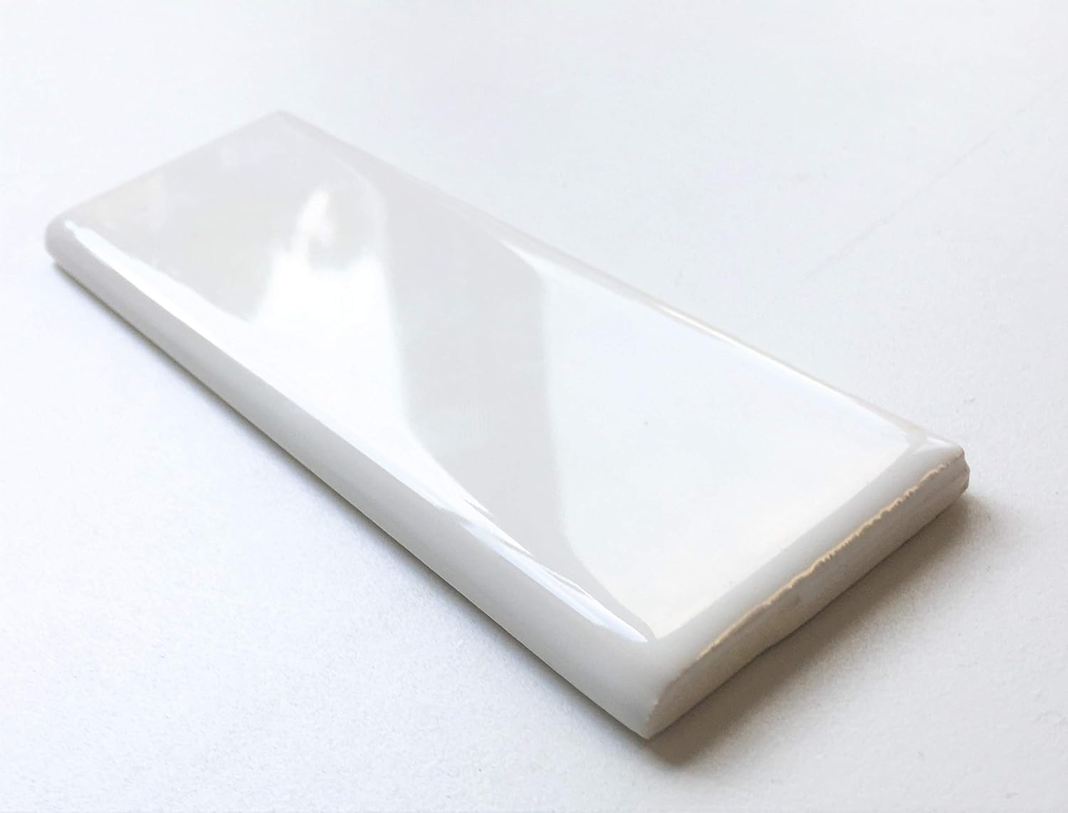 2x6 White Color Bullnose for 3x6 or 4x4 Wall Tile Color Code 0100 White (10)