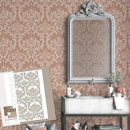 RE-COVERTILES – Stencil per Pittura e Decorazione | Flessibili Lavabili e Riutilizzabili | per Pareti, Pavimenti e Mobili | Decalcomanie | Carta da Parati | Piastrelle | 60×40 cm