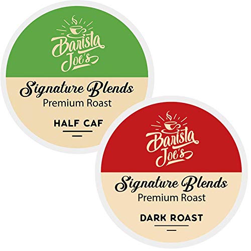 The Original Barista Joe's Single Serve Pods, Half-Caf & Dark Roast 50/50 Variety Box