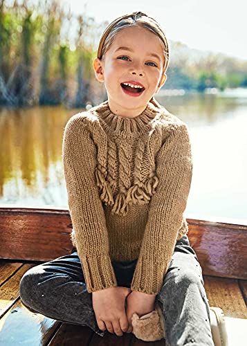 Mayoral Braided Sweater for Girls Hazelnut4