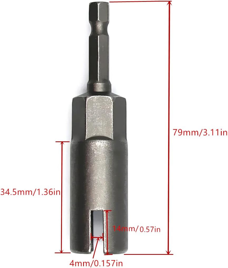 1PCS Deep Power Wing Nut Driver, 1/4" Hex Shank Slot Wing Nut Drill Bit Socket Wrenches Tool for Panel Nuts Screws Eye Q Hanger C Hook Bolt