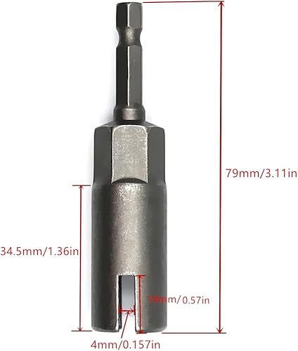 Miniatura 10 de 3 piezas de destornillador de tuerca de ala eléctrica, ranura de vástago hexagonal de 14 pulgadas, broca de ala, herramienta para tuercas de panel,