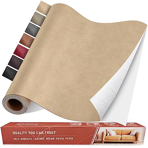 Reparar cuero agrietado con parches grandes autoadhesivos beige para tapicería de sofás