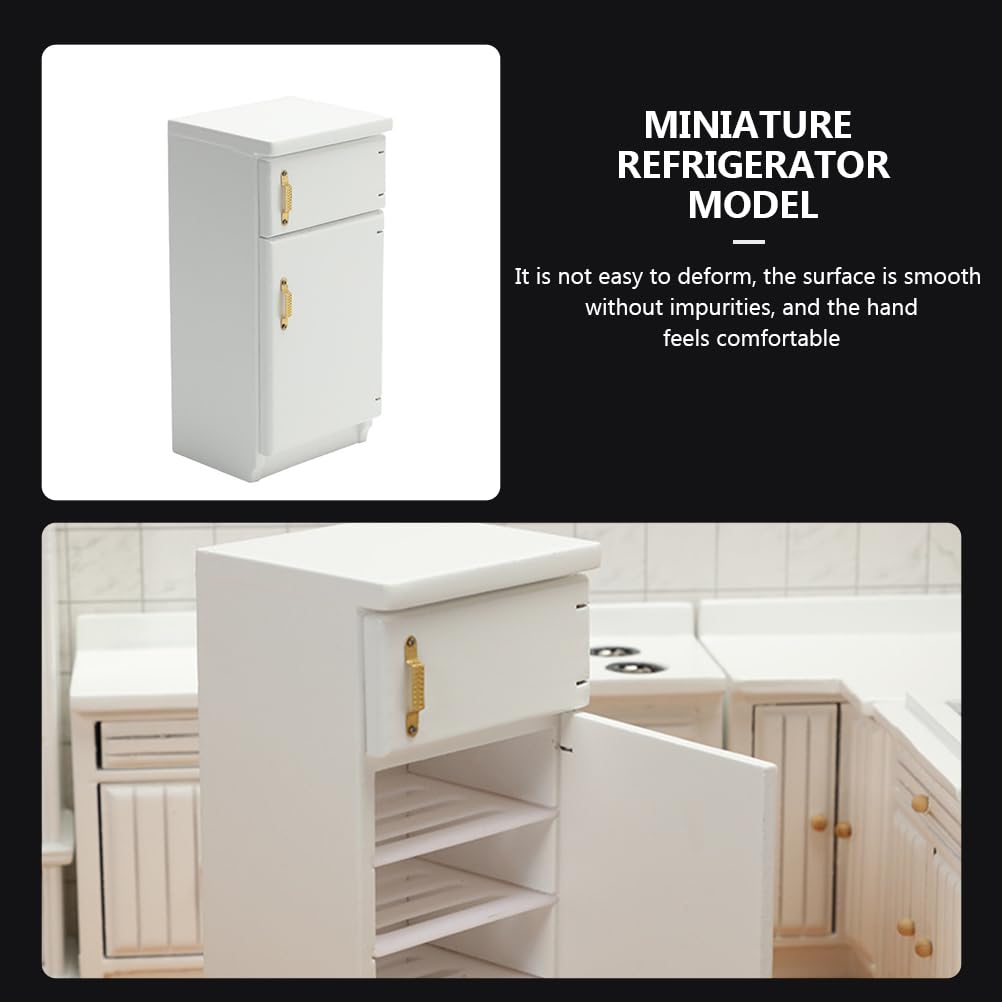 ibasenice Miniature Refrigerator Model 1 12 Scale Mini Furniture Doll House Accessory Vivid Mini Fridge for Kids Playroom Decoration Safe Durable - Image 3