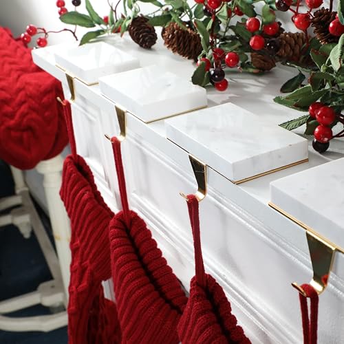 Fonder-Mols-Christmas-Stocking-Holders-for-Mantle-Heavy-Deauty-Xmas-Fireplace-Hanger-Hooks-Metal-Grips-Clips-2-White-Marble Fonder Mols Christmas Stocking Holders for Mantle Heavy Deauty Xmas Fireplace Hanger Hooks Metal Grips Clips 2 White Marble