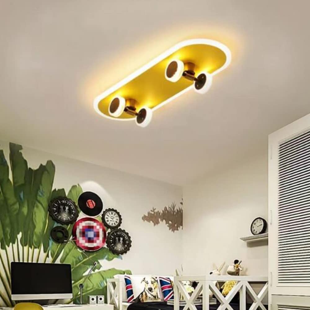 Lampa sufitowa dla dzieci LED deskorolka lampa sufitowa kreatywna lampa do sypialni ściemnialna akryl chłopiec dziewczynka dziecko pokój dziecięcy lampa sufitowa salon jadalnia lampa wisząca,60cm