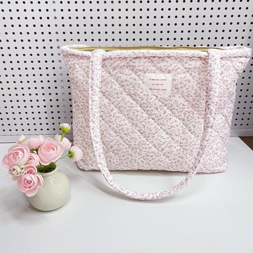 Image of Sunwel Fashion Top Zipper Floral Quilted Bag Small Tote Bag for Women