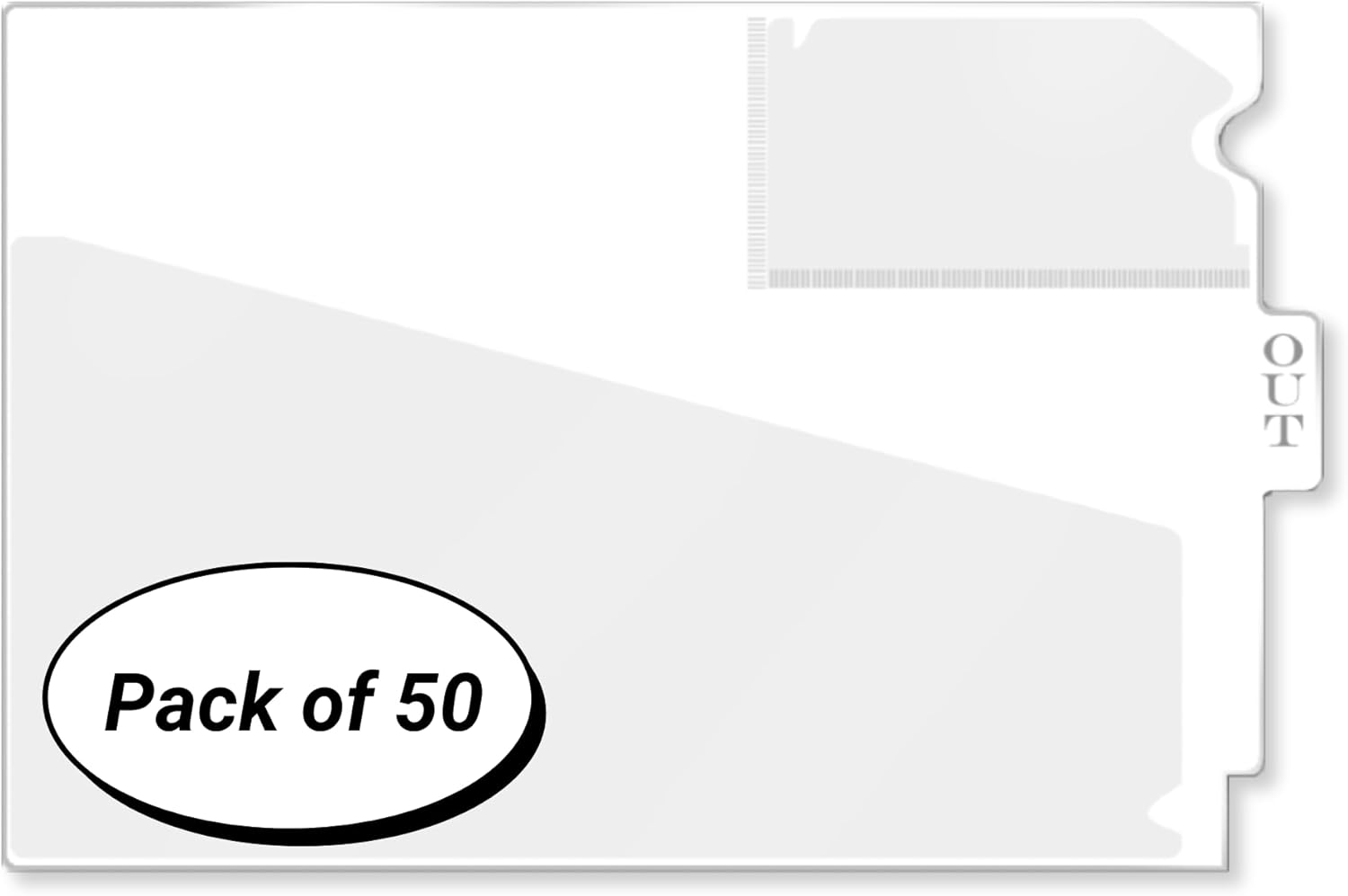 Center tab vinyl outguides with front pocket, 50/box