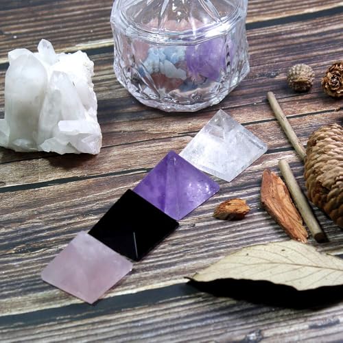 Image of Runyangshi Natural Black Obsidian Crystal Pyramid Energy Generator | 2.0x2.0in (5x5cm) Healing Crystal Pyramid for Protection & Positive Energy | Natural Quartz for Chakra Reiki Home Decor