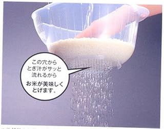 Inomata Japanese Rice Washing Bowl with Side and Bottom Drainers, Clear