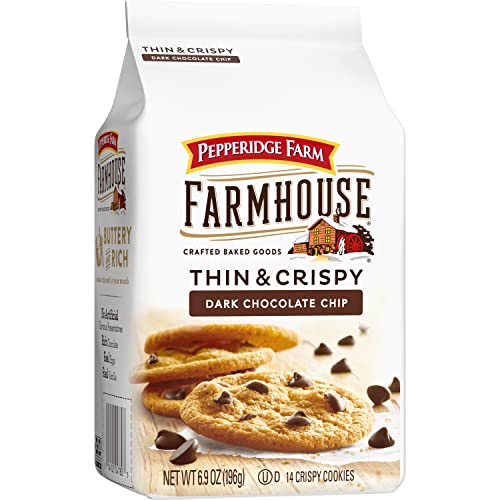 Pepperidge Farm Farmhouse Thin & Crispy Dark Chocolate Chip Cookies, 14 Crispy Cookies, 6.9 Oz. Bag #TOP7