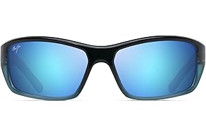 Maui Jim Peahi Sunglasses for Men: Barrier Reef Polarized Wrap Sunglasses