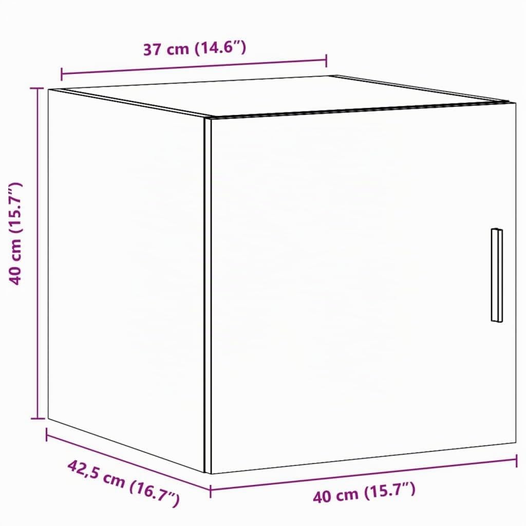 vidaXL Armoire Murale Gris béton 40x42,5x40 cm Bois d'ingénierie