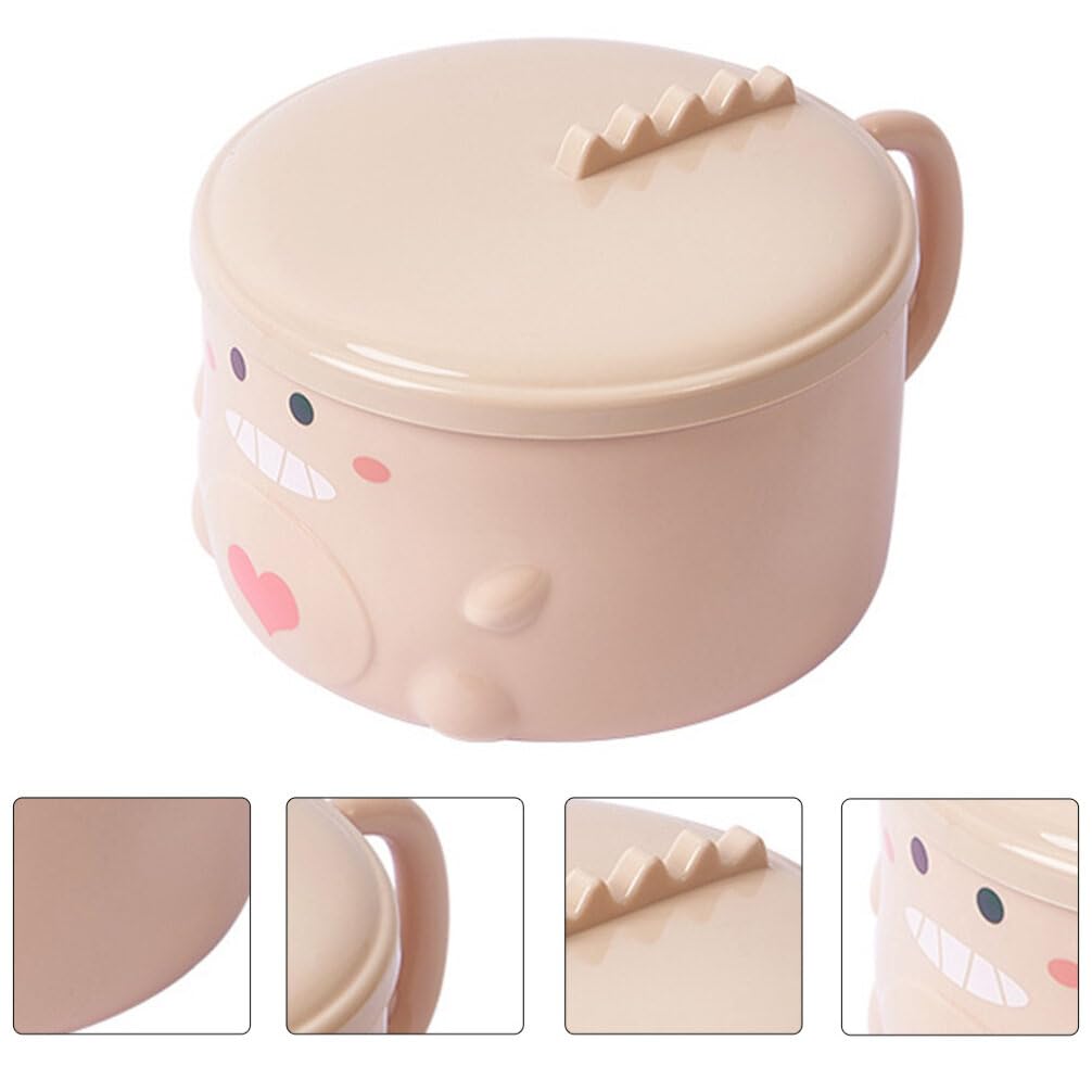 Ramen-Schüssel, Keramik-Instant-Nudelschüssel, Keramikschüssel mit Deckel und Griff for Instant-Nudeln, Müslischüssel, Suppenschüssel, Becher, Rosa