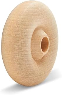 Hardwood Craft Wheels, 2 Inch Diameter, 5/8" Inch Thickness, 3/8" Inch Hole, 12 Pack