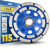 S&R Disque Diamant 115 mm Meule Poncage Surfacage Béton. Meule Boisseaux Abrasive à Poncer...