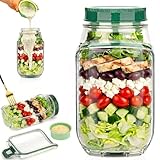 Elprico Tarro de Ensalada con Apertura Lateral, Recipiente de