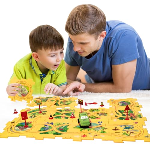 Puzzle Track with Vehicle Playset for Kid Age 3-6 - Image 2