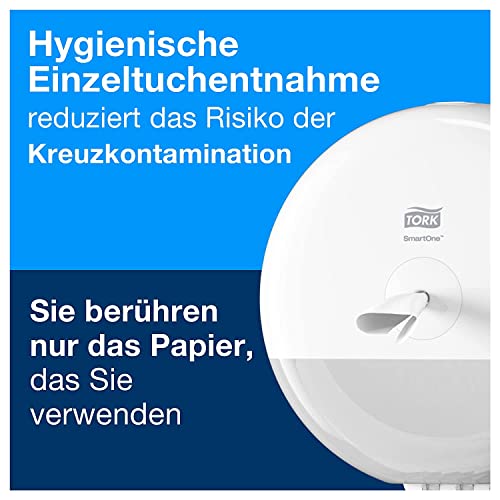 Tork SmartOne Mini Toilettenpapier Weiß T9, Advanced, 2-lagig, 12 × 620 Blatt, 472193