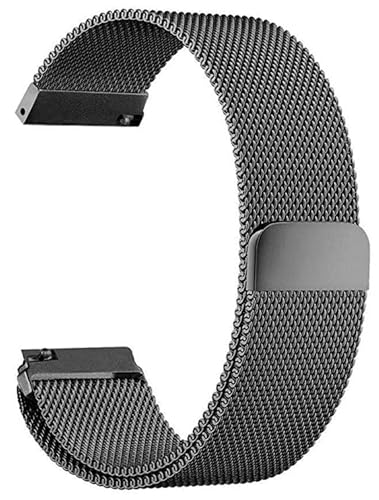Image of PEFKO PSS56 19MM Milanese [ Magnetic ] Sporty Straps /Bands Compatible for Boat Storm Smart Watch & Watches with 19mm Lugs Size (19MM, BLACK [ MAGNETIC MILANESE STRAP ])