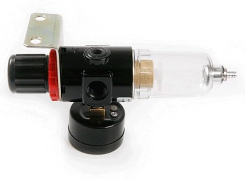 Miniatura 8 de Filtro de aire y regulador de presión con trampa de agua, ideal para usar en compresores y herramientas neumáticas, NPT 14", 0-150 psi, AFR2000 -