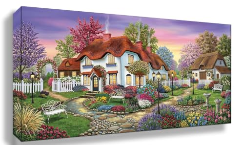 Peinture diamant jardin pour décorer le salon avec un grand paysage 5D