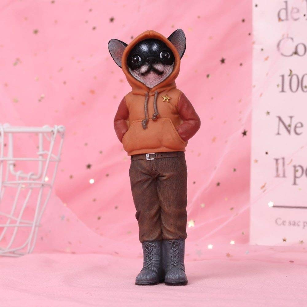 Petite statue de chien en résine au design d'art moderne