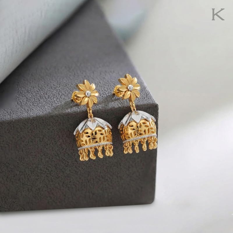Image of Kisna 9 /14 /18 KT Florrie Yellow Gold Earring For Women