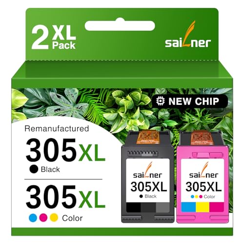 305XL Ink Cartridges Black and Colour Replacement for HP 305 Ink Cartridge Printer Ink 305 Compatible with HP Envy 6000 6020e 6032e DeskJet 2700 2700e 2710e 2722e 2800e 2810e 2820e (2 Pack)