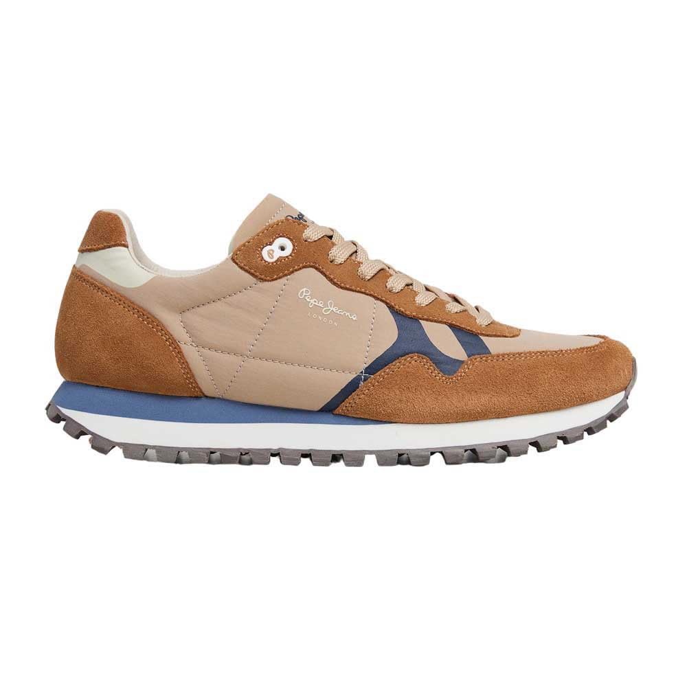 Pepe Jeans Men's Brit-On Prints M Sneaker, Brown (Tobacco Brown), 9