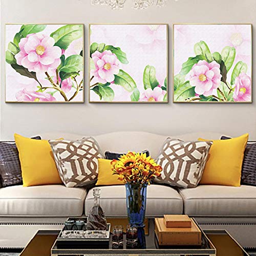 Peinture mur art impression affiche décor photos de fleurs roses KEBIA pour grand mur - 2