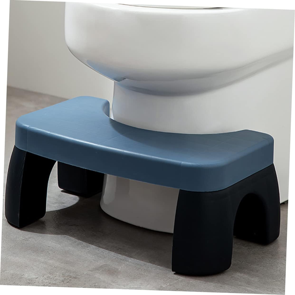 DOITOOL Folding Toilet Stool Foldable Poop Stool Bathroom Potty Step Sitting Posture Foot Squatting Blue