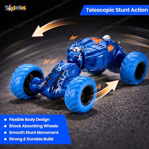 Image of Toyshine Pull Back Friction Powered Telescopic DTX Toy Car Off-Road Non Electric Stunt Toy Gift for Babies Toddlers Kids Boys Girls Age 2+, Multicolor