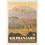 MyPuzzle Kilimanjaro: La Montaña Más Alta De África, Póster Vintage - Premium 200 Piezas Puzzles - Colección Especial MyPuzzle de Anderson Design Group