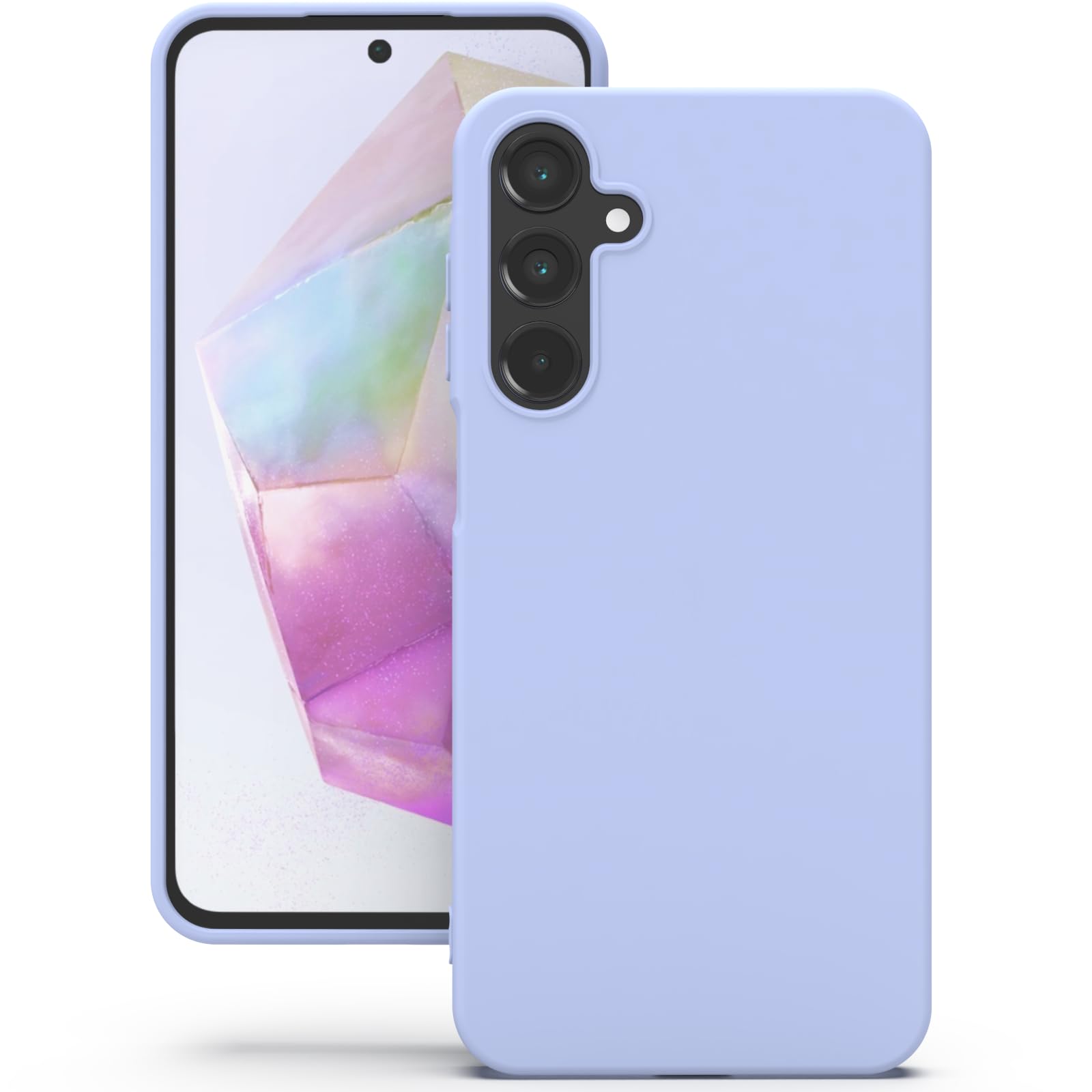 YATWIN Silicone Back Case for Samsung Galaxy A35, Soft-Touch Phone Back Cover for Samsung Galaxy A35 - Lilac
