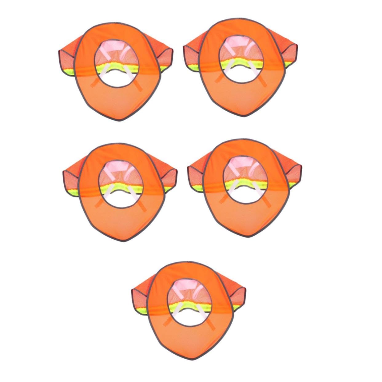 iplusmile 5 Pièces Protection Solaire Réfléchissante pour Casque de Sécurité Orange Pare Soleil Respirant pour Chantier avec Visière et Protection Nuque Solaire Construction pour Travail