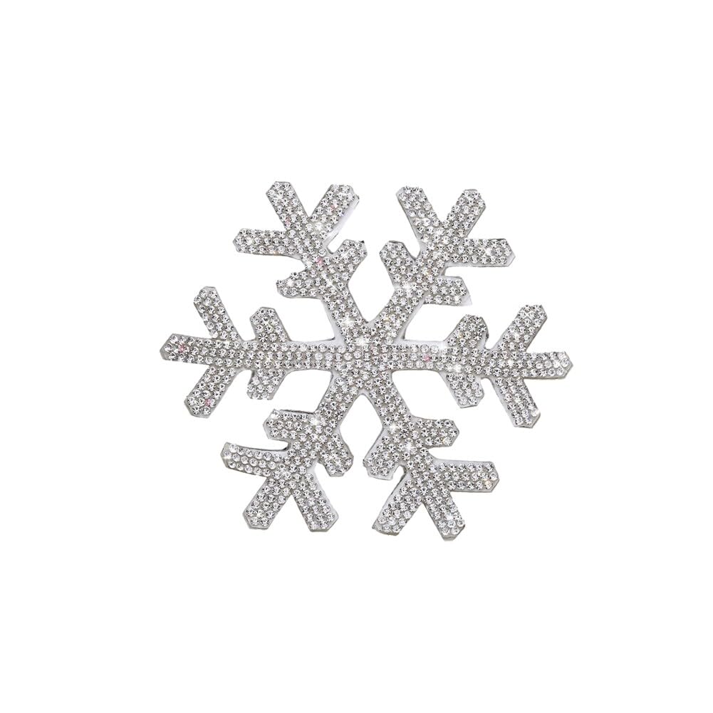 Adesivo Auto Con Strass A Forma Di Fiocco Di Neve – Decalcomania Cristallo 9x9 Cm Per Paraurti E Vetri, Facile Da Applicare, Brillante E Resistente