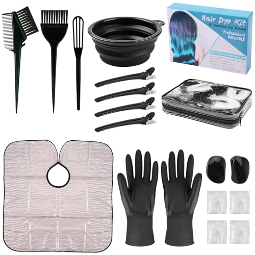 Xarchy Professional Salon Hair Dye Kit 19 Pieces Hair Coloring Kit, Hair Dye Brush Hair Tinting Bowl, Necessary Hair Coloring Tools for Salon Hairdressing & DIY at Home