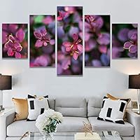 SIGNWIN 5 Panel Canvas Wall Art Modern Art Bouquet Colorful Decorative Elements Floral Multicolor Photography - 60