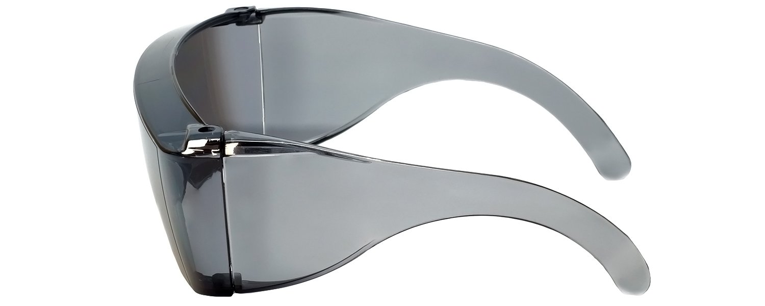 Calabria 3000 gafas de seguridad grandes Fitover sobre gafas graduadas | 100% protección UVA/UVB | patillas transparentes | espejo plateado