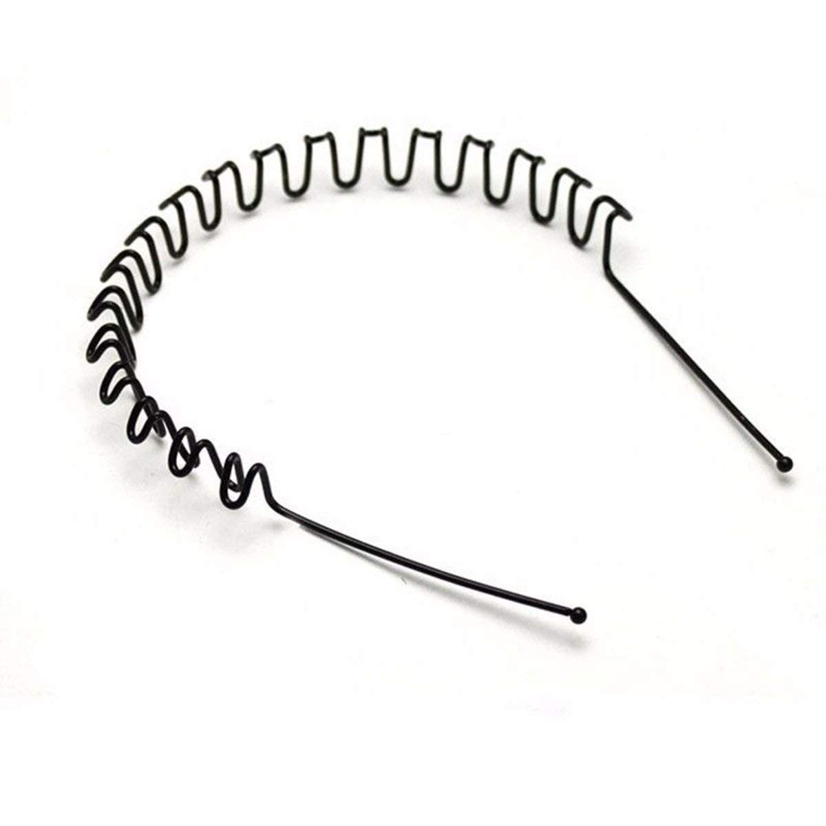 JAGMOOLYA PRODUCTS Zigzag/Zig Zag Flexible Sports Hairband Headband Non Slip Wavy Black Metal Hair Hoop Hair band Unisex Girl Men's Hair Accessory (BLACK) PACK OF 1-image-9