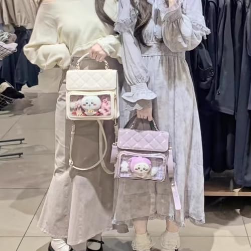 Cute Ita Bag Small Quilted Backpack Multi-Purpose Messenger Shoulder Tote Purse Kawaii Anime Pin Display Bag for Cosplay 6