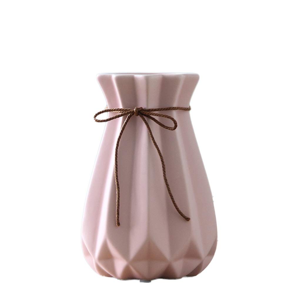 Bzgpmfud Pink Vase Desktop Small Ceramic Dried Flowers Home Decorations Flower Arrangement Living Room Creative Ornaments(Pink)