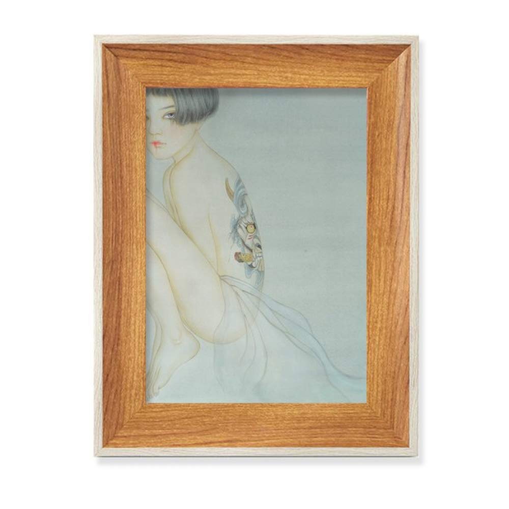 Cadre photo bois style chinois aquarelle affichage bureau tableau art