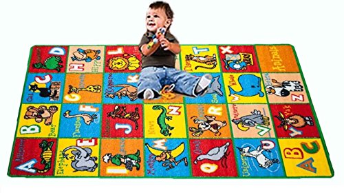 Mybecca Kids Rug ABC Animals Area Rug 5x7 (Approx : 4'11