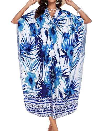 Image of Kaftan Dresses for Women V Neck Caftans Batwing Sleeve Beach Cover Ups