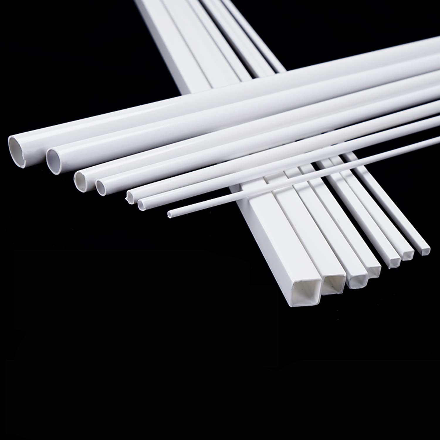10 szt. rurek kwadratowych ABS, plastikowa rurka modelarska, długość boku 2-10 mm, 500, odpowiednia do modeli architektonicznych(Side length 4mm)