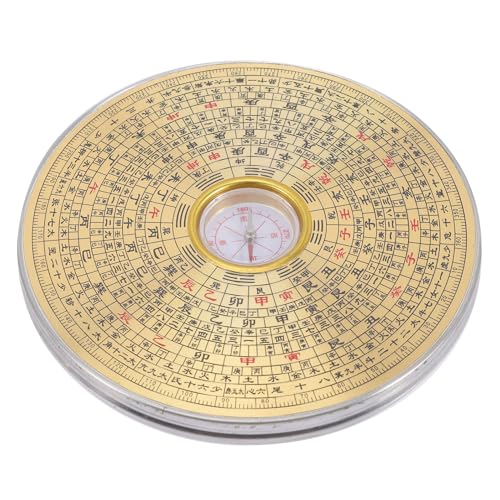 Brújula Feng Shui China de Cobre Portátil Antigüedad miniatura 1