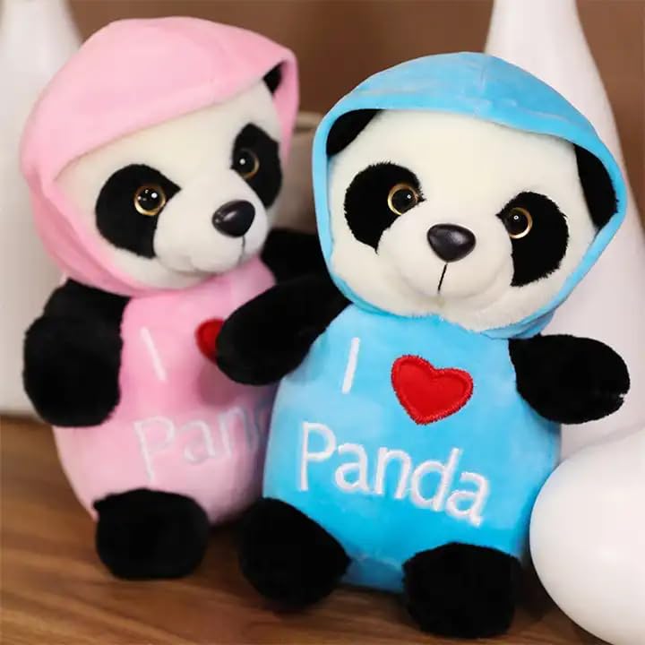 Image of Cute Super Soft Panda Plush Toy Printed I Love Panda Gift for Girl, Kids Special Occasions Valentine's Day Gift 40cm (Blue)