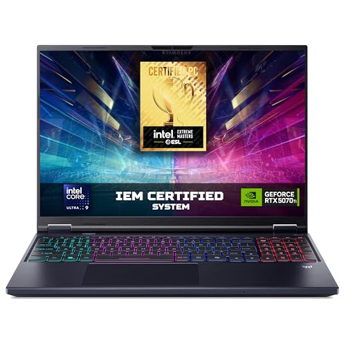 Acer Predator Helios Neo 16 AI PHN16-73 Gaming Laptop - Intel Core Ultra 9 275HX, 16GB, 1TB Gen4 SSD, NVIDIA GeForce RTX 5070Ti, 16 WQXGA 240Hz, Windows 11, Black